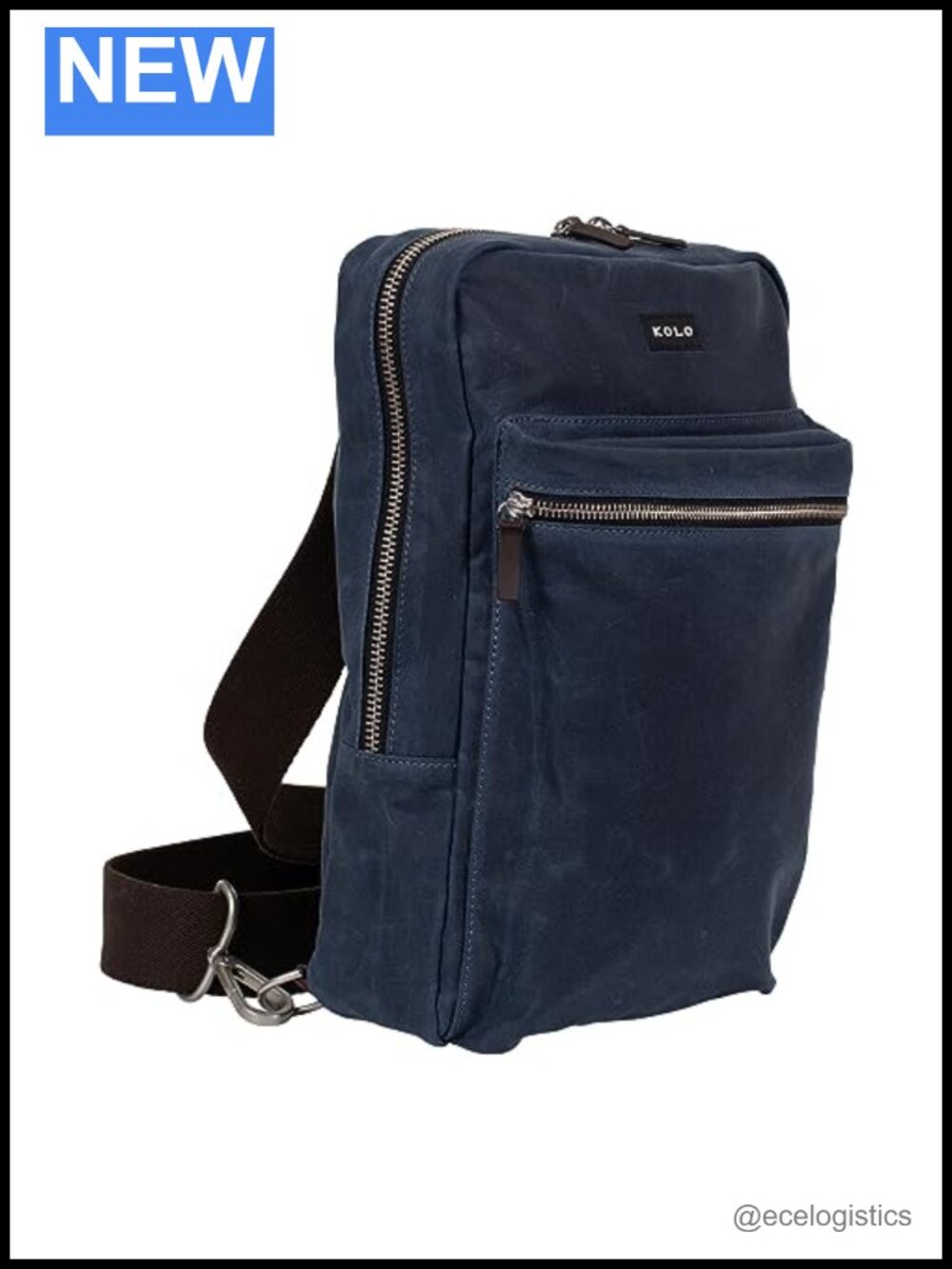 Organic Waxed Cotton Canvas Shoulder Sling Bag with Laptop Sleeve